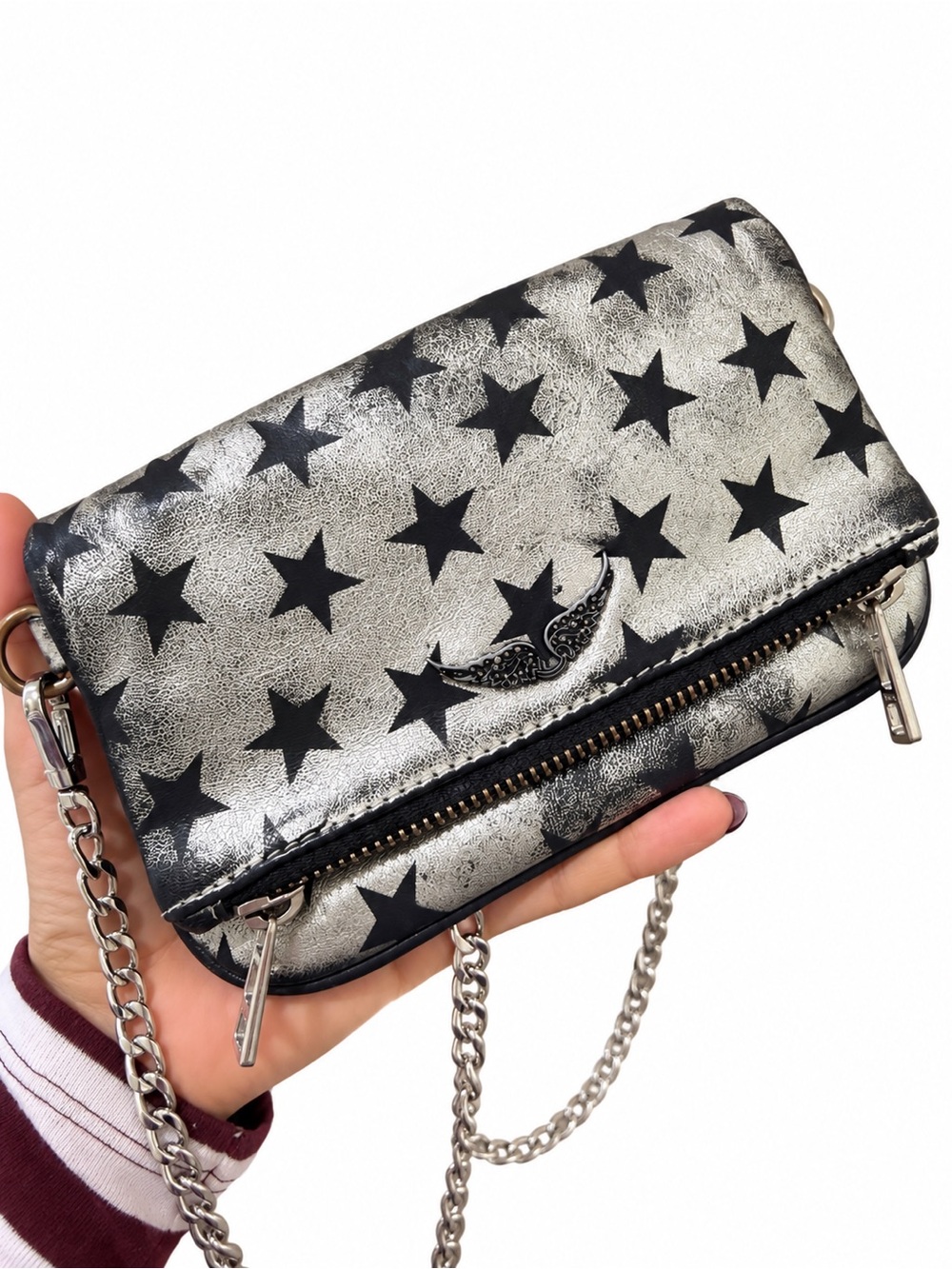 Zadig & Voltaire Rock Nano Circus Star Silver Bag
